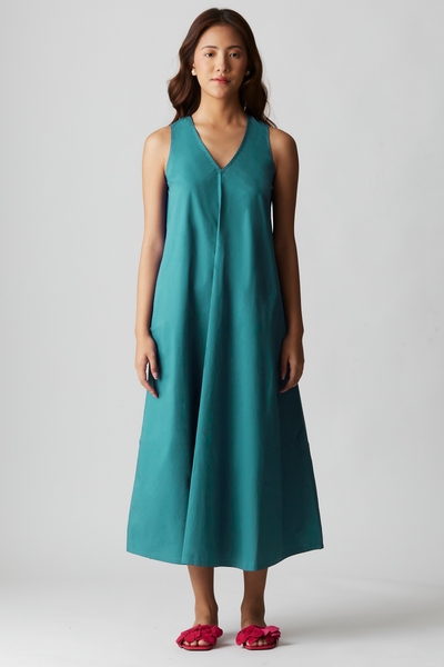 Clara Pocket Dress : Teal Blue