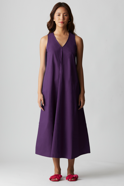 Clara Pocket Dress : Plum Purple