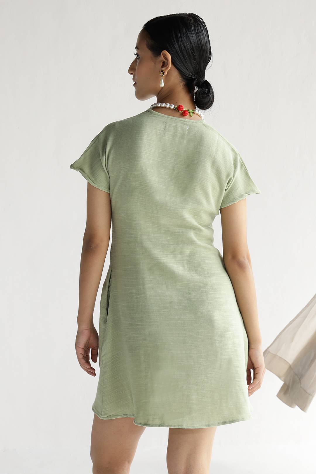 Charlotte Pocket Dress : Sage Green – OZiSS