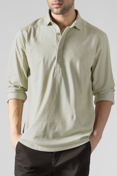 Soft touch Shirt : Light Green Stripe
