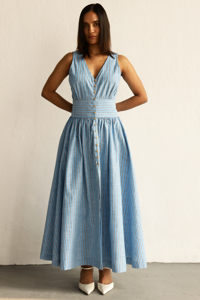 Bridget Dress : Blue Striped