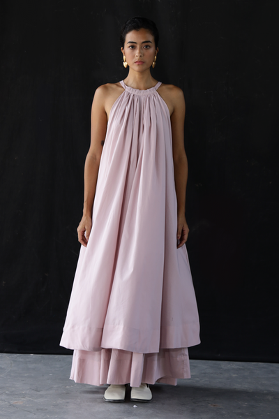 Caroline Layered Dress : Dust Pink